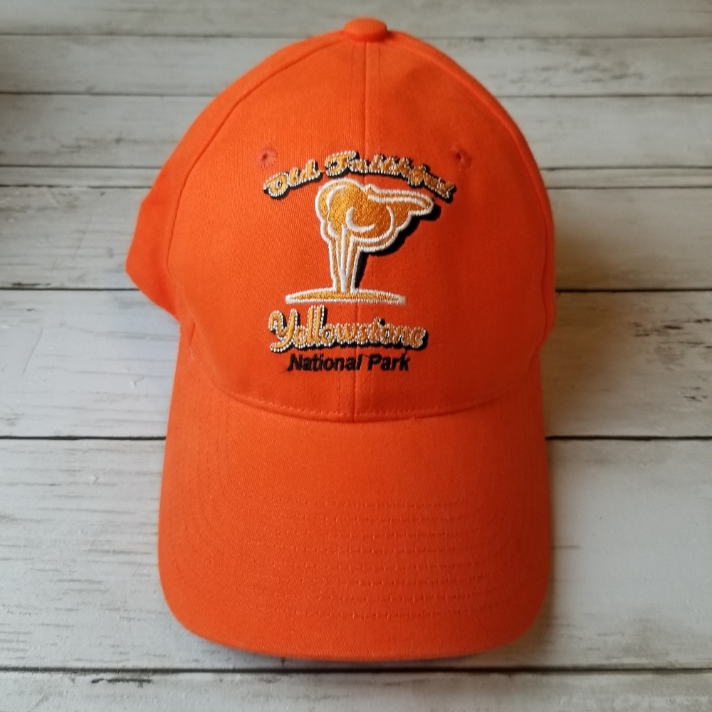 Yellowstone Embroidered Cotton Old Faithful National Park Strap Back Hat